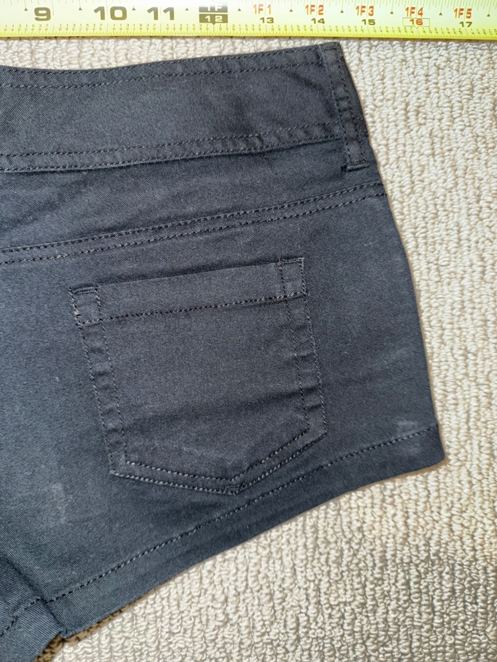 Twenty One Y2K Black Stretch Mini Shorts Size Small Cotton Blend Low Rise - Picture 15 of 16